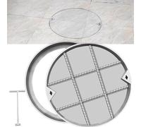 Coperchio e Telaio Invisibili per Pozzetto in Acciaio Inossidabile 304 | Coperchio Rotondo da Incasso in Metallo per Pozzetto Fognario, Coperchio per Fossa Settica, per Giardini(Diameter 70cm)