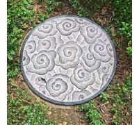 Coperchio e telaio per pozzetto, coperture decorative per fosse settiche, coperchio rotondo con base per fossa settica carrabile, copertura per pozzetto d'ispezione per cortili, prati(A)