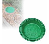 Coperchio e telaio per pozzetto invisibile, coperchio a filo pavimento con superficie a prato, copertura rinforzata per pozzetto fognario - Ideale per giardini, cortili (Verde)(Round,27.56in)