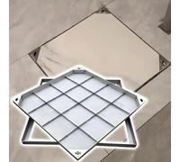 Coperchio e telaio per tombino da incasso per esterni - Coperchio per tombino da incasso quadrato argentato - Coperchio per camera di ispezione quadrato in acciaio inossidabile,45"x45"(114x114cm)