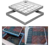 Coperchio e Telaio per tombino Quadrato Resistente - Coperchio di ispezione Personalizzabile per scuole, Hotel, parchi e comunità - Coperchio di Accesso per Fossa settica Durevole (65x65 cm