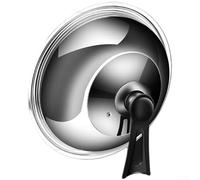 Coperchio in acciaio inox con vetro temperato per monitorare i progressi della cottura, resistente al calore, chiusura sicura dei bordi, compatibile con pentole di diverse dimensioni (38 cm)