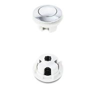 Coperchio in ceramica for serbatoio dell'acqua del WC, pulsante singolo rotondo, ricambio for serbatoio dell'acqua del WC, diametro del foro 32-40 mm, argento
