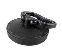 Coperchio in gomma nero 51 mm tappo scarico con base in PP e passante auricolare