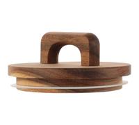 Coperchio in Legno per Barattolo con Anello 90mm Bocca Larga | Impugnatura Integrata, Colore Marrone Chiaro, Diametro Interno 90mm, per Contenitori Rotondi