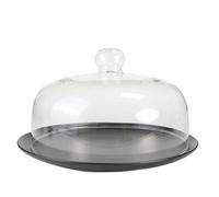 Coperchio in Vetro borosilicato per microonde, Anti-Schizzi, Copertura per Piatto microonde, Campana Multifunzionale per Torte, Manico ergonomico, Lavabile in lavastoviglie,25cm