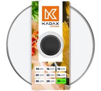 Coperchio in vetro KADAX con manico in silicone, coperchio resistente al calore per pentole ⌀14-30 cm, coperchio con foro per il vapore, coperchio universale di varie dimensioni (30 cm, grigio)