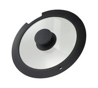 Coperchio in vetro temperato rivestito in silicone, resistente al calore, per bollire e cuocere a fuoco lento, design con regolazione del vapore, manico non caldo, 20 cm