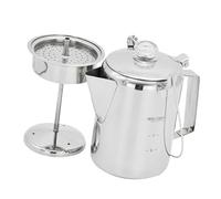 Coperchio incernierato Percolatore di caffè in acciaio inox con manopola trasparente per caffettiera per falò e fornelli, pentola da campeggio
