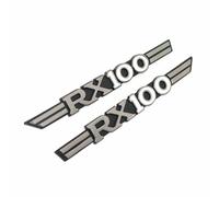 Per Yamaha Rx 100 RX100 Coperchio Laterale Stemma Coppia Plastica Nero Cromato