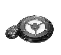 Coperchio motore in alluminio con 5 fori per il timer di temporizzazione del derby motociclistico compatibile con i modelli di tournée di software fxd Electrail FXD dal 1999 al 2017(Black)