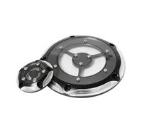 Coperchio motore in alluminio con 5 fori per il timer di temporizzazione del derby motociclistico compatibile con i modelli di tournée di software fxd Electrail FXD dal 1999 al 2017(Chrome and Black)