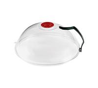Coperchio per alimenti trasparente copertura, coperchio di isolamento a microonde in plastica, coperchio anti-schizzi, forno a microonde, campana trasparente alimentare, 26,5 x 11 cm con manico