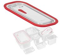 Coperchio per contenitore GN Mahlzeit con bordo in silicone per GN 1/3 | Coperchio per contenitore catering in acciaio inox, coperchio per contenitore gastronorm 1/3