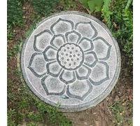 Coperchio per fossa settica artistico in arenaria, coperchio di scarico rotondo con motivo a loto, capacità 10 tonnellate, per ville di lusso e progettazione di giardini(60cm)