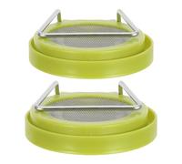 Coperchio per Germogliare a Rete Fine, Set 1 per Barattoli in Vetro | Plastica e Acciaio Inossidabile, Supporto Vassoio Antigoccia, per Microgreens e Semi di Crescita