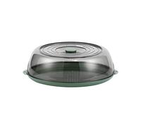 Coperchio per Microonde Antischizzo, Basic Copertura a Microonde, Design a Doppia Maniglia Coprivivande para Schizzi con Base, Coperchio per Piastra per Microonde per Cucina (Verde)