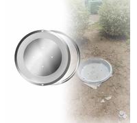 Coperchio per pozzetto invisibile in acciaio inox, chiusino per fossa settica carrabile con telaio, copertura metallica per pozzetto d'ispezione, griglia di scolo per esterni(Round,50cm)