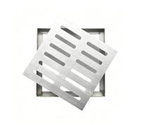 Coperchio per Scarico a Pavimento in Acciaio Inossidabile con Cornice, Quadrato, con Cornice, Antiscivolo, griglia di drenaggio, griglia per pozzetto(50x50x3cm)