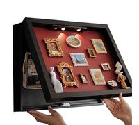 Coperchio per Scatola contatore Fai-da-Te Senza Trapano, vetrina con Silhouette di Luce Magnetica a 3 Colori con Mini Figurine, Kit Telaio(Vertical Style,58cm*48cm)