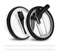 Coperchio per Stanley Cup 30 oz IceFlow 0.89L - 30oz Stanley Cup coperchio a prova di perdite con 2 cannucce, accessori riutilizzabili (2 pezzi, nero)