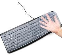 Coperchio per tastiera in silicone per Logitech K120 e MK120, ergonomica, con cavo USB, ultra sottile, protettiva (trasparente)