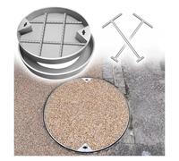 Coperchio per tombino, Coperchio e Telaio Rotondi in Acciaio Inox per tombino - Coperchio Resistente per parchi pubblici, Strade, marciapiedi e Fosse settiche - Coperchio per pozzetto di isp