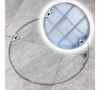 Coperchio per tombino incassato in resina Chiusino for fossa settica incassato in acciaio inox con gancio di sollevamento 1,5T argento 340-950 mm(450MM(17.7IN))