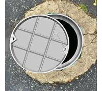 Coperchio per tombino incassato in resina Coperchio for tombino in acciaio inossidabile con gancio incorporato di ispezione for fossa settica Varie dimensioni(60cm/23.6in)