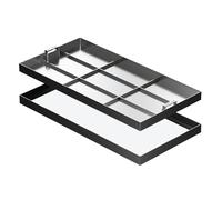 Coperchio per tombino Invisibile in Acciaio Inox 304 con Maniglia Retrattile, Coperchio per Fossa settica Quadrato, Copertura per Bacino fognario per vialetti, vialetti, Cortili, Giardini (60x30x5 cm