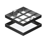 Coperchio per tombino Invisibile in Acciaio Inox 304 con Maniglia Retrattile, Coperchio per Fossa settica Quadrato, Copertura per Bacino fognario per vialetti, vialetti, Cortili, Giardini (70x70x5 cm