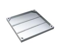 Coperchio per tombino Quadrato, Coperchio Invisibile per Fossa settica in Acciaio Inox 201, Coperchio di ispezione in Metallo Incorporato, per Cortile, marciapiede (50x50x5 cm)