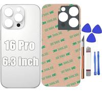 Coperchio Posteriore 16 Pro - Sostituzione Vetro Posteriore per iPhone 16 Pro,Sostituzione della Copertura in Vetro Posteriore con Kit di Strumenti di Riparazione (Titanio Bianco)