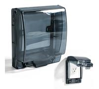 Coperchio Presa Corrente Impermeabile Interruttore - Parete Protettore Della Chiaro Plug Box Splash Cover Prese Aperto Plastica Adatto Bagno Evita Che Acqua Schizzi Nella (BLACK)