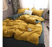 Coperchio PUNSHET PIUPET COPERTURE LEGGI KINGLIE Set Bine PULPLE Purple COPERCHI 4 Pezzi Copertina Trapunta Doppia Regina King Size Foglio Piatto Super Morbido con Due federe (re Giallo)