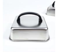Coperchio Quadrato Acciaio 26cm per Bistecchiera - Cloche per Hamburger Sciogliere Formaggio - Coperchio Wok per calore Cottura Uniforme Barbecue Esterno(16CM)