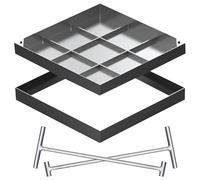 Coperchio Quadrato per pozzetto con Ganci di Sollevamento 50-91,4 cm Coperchio di Scarico per Camera di ispezione per impieghi gravosi per Accesso a fognature e Servizi e Chiusura sicura.