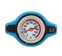 Coperchio Radiatore in Alluminio con Manometro Temperatura, Universale per Auto e Moto - Regolazione Pressione, Tenuta Anti - Perdita (Testa piccola 1.1)
