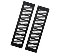 coperchio respirabile di rete di mattoni anti-inse 2 pezzi in lega di alluminio nero traspirante maglia armadio sfiato aria copertura scarpiera ventilazione scarico griglia di raffreddamento(80x200mm)