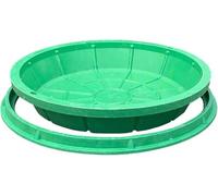 Coperchio rotondo da incasso per pozzetto per acque luride da 40,6 - 99,1 cm, copertura invisibile in resina composita resistente per fossa settica e drenaggio, base verde, capacità di carico 300 kg