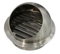 Coperchio rotondo in metallo per la presa d'aria, Copertura di ventilazione a parete in acciaio inossidabile 304, tappo di ventilazione rotondo impermeabile con rete integrata for bagno e cucina(150mm