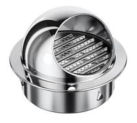 Coperchio rotondo in metallo per la presa d'aria, Coperture for prese d'aria emisferiche con cappuccio, zanzariera integrata, robuste, antiruggine, prese d'aria esterne for bagno e cucina(190mm)