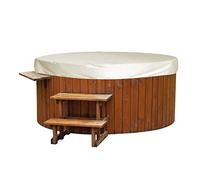 Coperchio Rotondo per Vasca Idromassaggio, Universale a Prova di Intemperie per Quattro Stagioni, Pieghevole per Vasche da Bagno e Sorgenti Termali All'aperto(190 * 30cm Beige)