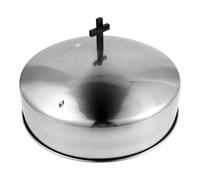Coperchio Rotondo per Vassoio Comunioni in Acciaio Inox Argento | Design Elegante e Classico, Uso in Cucina o Chiesa, Presa Comoda, Protezione Contro Fuoriuscite