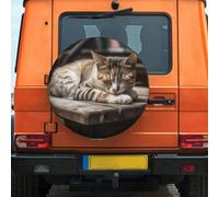 Coperchio Ruota Di Scorta Cat Sleeping Copriruota Borsa 15 inch | auto copriruota borsa impermeabile borsa per pneumatici Per Rimorchio SUV fuoristrada