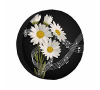 Coperchio Ruota Di Scorta Music Notes And Flower Copriruota Borsa 14 inch | auto Coperchio Ruota di Scorta Universale Copriruota per Auto Per Rimorchio Camion SUV