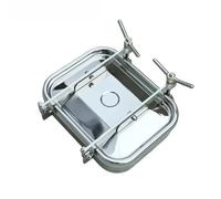 Coperchio Sanitario SS304/316 Con Coperchio, Rettangolare, Apertura Rapida, Boccaporto, Latticini, Birra, 430x330mm, 1 Pz.(316L,530x330mm)
