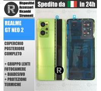 Coperchio Scocca Copri Batteria VERDE in VETRO per REALME GT NEO2 RMX3370 Lenti