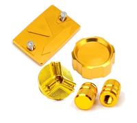 Coperchio Serbatoio Liquido Freni Anteriore Posteriore Tappo Riempimento Olio Valvola Pneumatico Per MT07 MT-07 MT 07 FZ07 2015-2025 Tappo serbatoio carburante moto(1-S-Gold)