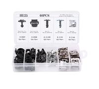 Coperchio sottosella Trim motore Clip di fissaggio della copertura del sottoscocca per auto Coperchio del sottoscocca del motore Clip di fissaggio dello schermo inferiore sotto il pulsante 60 pezzi 5 tipi